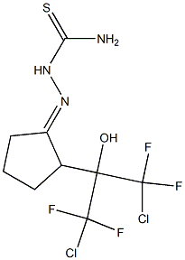 2-[2-Chloro-1-hydroxy-2,2-difluoro-1-(difluorochloromethyl)ethyl]cyclopentanone thiosemicarbazone Struktur