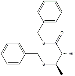 (2R,3R)-3-Benzylthio-2-methylbutanethioic acid S-benzyl ester Struktur