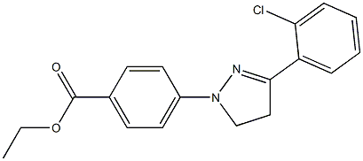 4-[3-(2-Chlorophenyl)-2-pyrazolin-1-yl]benzoic acid ethyl ester Struktur