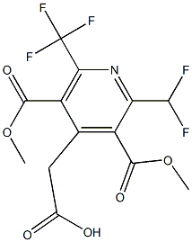 2-(Difluoromethyl)-6-(trifluoromethyl)-3-(methoxycarbonyl)-5-(methoxycarbonyl)pyridine-4-acetic acid Struktur