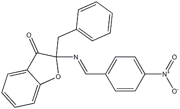 2-Benzyl-2-(p-nitrobenzylideneamino)benzofuran-3(2H)-one Struktur