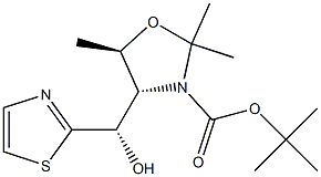 (4R,5R)-2,2,5-Trimethyl-4-[(S)-(2-thiazolyl)hydroxymethyl]oxazolidine-3-carboxylic acid tert-butyl ester Struktur