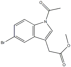 2-(1-Acetyl-5-bromo-1H-indol-3-yl)acetic acid methyl ester Struktur