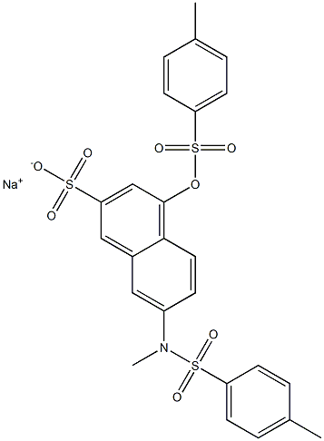 7-(N-Methyltosylamino)-4-tosyloxy-2-naphthalenesulfonic acid sodium salt Struktur