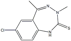 7-Chloro-3,5-dimethyl-1H-1,3,4-benzotriazepine-2(3H)-thione Struktur