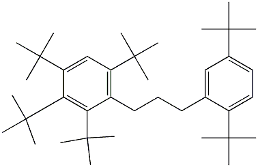 1-(2,3,4,6-Tetra-tert-butylphenyl)-3-(2,5-di-tert-butylphenyl)propane Struktur