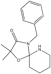 4-Benzyl-2,2-dimethyl-1-oxa-4,6-diazaspiro[4.5]decan-3-one Struktur