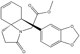 (5S,10S)-2-Oxo-10-(1,3-benzodioxol-5-yl)-1-azaspiro[4.5]dec-7-ene-1-acetic acid methyl ester Struktur