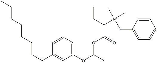 N,N-Dimethyl-N-benzyl-N-[1-[[1-(3-octylphenyloxy)ethyl]oxycarbonyl]propyl]aminium Struktur