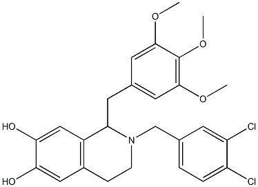 1,2,3,4-Tetrahydro-2-(3,4-dichlorobenzyl)-1-(3,4,5-trimethoxybenzyl)isoquinoline-6,7-diol Struktur