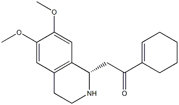 (1S)-6,7-Dimethoxy-1,2,3,4-tetrahydro-1-[(1-cyclohexenyl)carbonylmethyl]isoquinoline Struktur