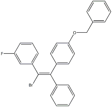 (E)-1-[p-(Benzyloxy)phenyl]-2-bromo-2-(m-fluorophenyl)-1-phenylethene Struktur