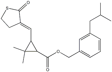 3-[[(3E)-2-Oxothiolan-3-ylidene]methyl]-2,2-dimethylcyclopropanecarboxylic acid 3-isobutylbenzyl ester Struktur