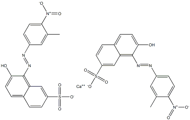 Bis[1-[(3-methyl-4-nitrophenyl)azo]-2-hydroxy-7-naphthalenesulfonic acid]calcium salt Struktur