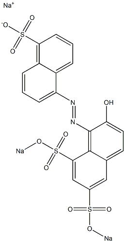 5-[2-Hydroxy-6,8-bis(sodiosulfo)-1-naphtylazo]naphthalene-1-sulfonic acid sodium salt Struktur