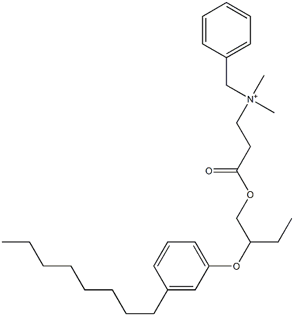 N,N-Dimethyl-N-benzyl-N-[2-[[2-(3-octylphenyloxy)butyl]oxycarbonyl]ethyl]aminium Struktur