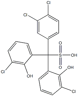 (3,4-Dichlorophenyl)bis(3-chloro-2-hydroxyphenyl)methanesulfonic acid Struktur