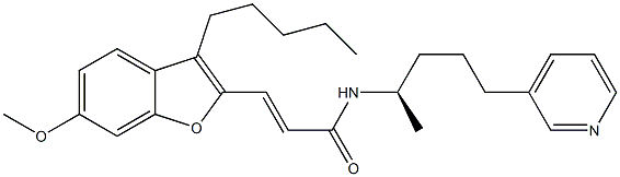 (E)-3-(6-Methoxy-3-pentylbenzofuran-2-yl)-N-[(R)-1-methyl-4-(3-pyridinyl)butyl]acrylamide Struktur