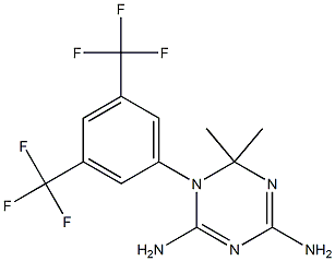 1-[3,5-Di(trifluoromethyl)phenyl]-2,2-dimethyl-4,6-diamino-1,2-dihydro-1,3,5-triazine Struktur