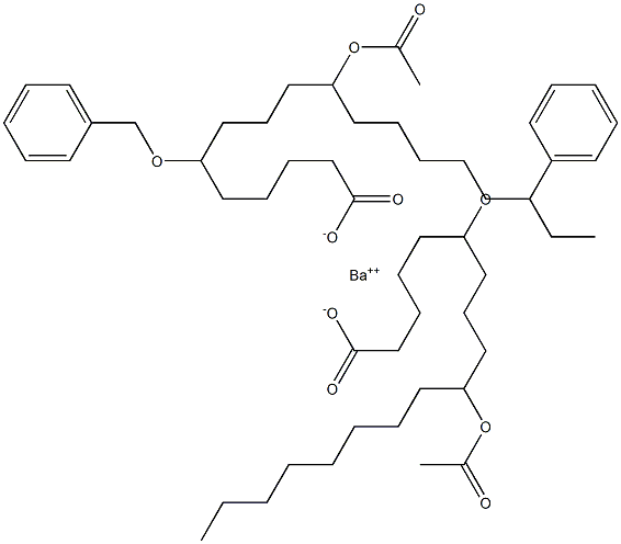 Bis(6-benzyloxy-10-acetyloxystearic acid)barium salt Struktur