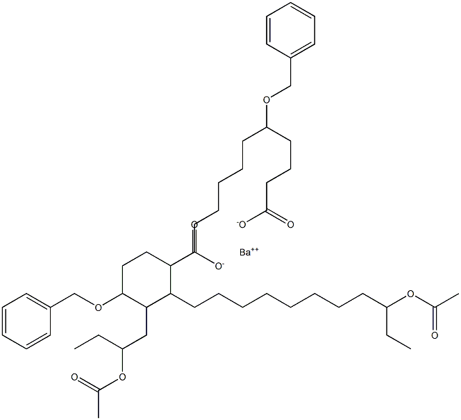 Bis(5-benzyloxy-16-acetyloxystearic acid)barium salt Struktur