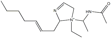 1-[1-(Acetylamino)ethyl]-1-ethyl-2-(2-heptenyl)-3-imidazoline-1-ium Struktur