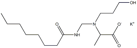 2-[N-(3-Hydroxypropyl)-N-(octanoylaminomethyl)amino]propionic acid potassium salt Struktur