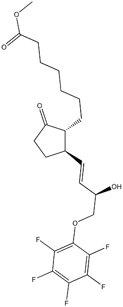 (13E,15R)-15-Hydroxy-9-oxo-16-(pentafluorophenoxy)-17,18,19,20-tetranorprost-13-en-1-oic acid methyl ester Struktur