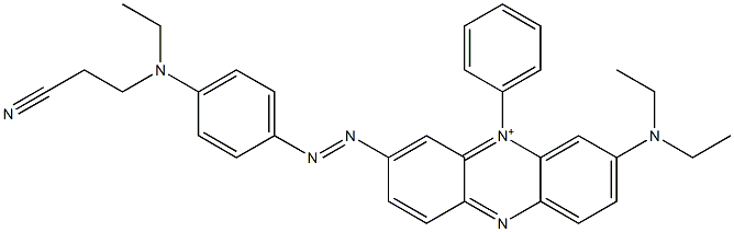 3-[[4-[(2-Cyanoethyl)ethylamino]phenyl]azo]-7-(diethylamino)-5-phenylphenazin-5-ium Struktur