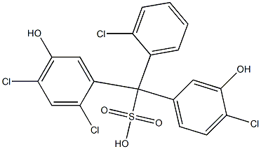 (2-Chlorophenyl)(4-chloro-3-hydroxyphenyl)(2,4-dichloro-5-hydroxyphenyl)methanesulfonic acid Struktur