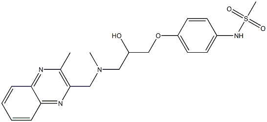 N-[4-[2-Hydroxy-3-[N-(3-methyl-2-quinoxalinylmethyl)methylamino]propyloxy]phenyl]methanesulfonamide Struktur