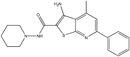 3-Amino-N-piperidino-4-methyl-6-phenylthieno[2,3-b]pyridine-2-carboxamide Struktur