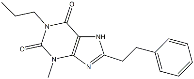 3-Methyl-1-propyl-8-(2-phenylethyl)xanthine Struktur