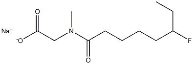 N-(6-Fluorooctanoyl)-N-methylglycine sodium salt Struktur