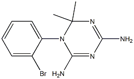 2,4-Diamino-6,6-dimethyl-5,6-dihydro-5-(2-bromophenyl)-1,3,5-triazine Struktur