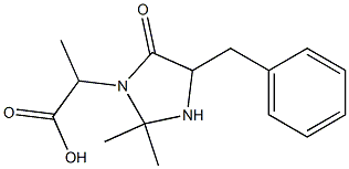 2-(2,2-Dimethyl-4-oxo-5-benzylimidazolidin-3-yl)propionic acid Struktur