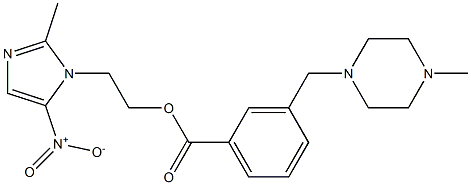 2-Methyl-5-nitro-1H-imidazole-1-ethanol 3-[(4-methylpiperazin-1-yl)methyl]-benzoate Struktur