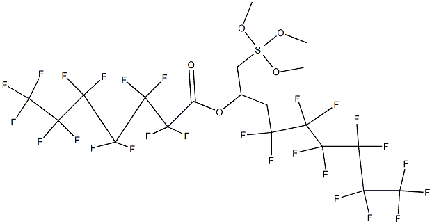 Tridecafluoroheptanoic acid [1-[[trimethoxysilyl]methyl]-3,3,4,4,5,5,6,6,7,7,8,8,8-tridecafluorooctyl] ester Struktur