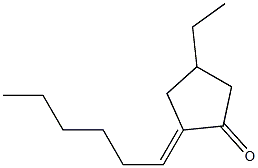 (E)-2-Hexylidene-4-ethylcyclopentanone Struktur