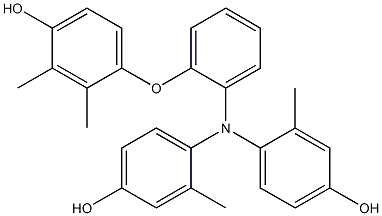 N,N-Bis(4-hydroxy-2-methylphenyl)-2-(4-hydroxy-2,3-dimethylphenoxy)benzenamine Struktur