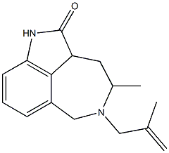 2a,4,5,6-Tetrahydro-4-methyl-5-(2-methyl-2-propenyl)-1H-azepino[5,4,3-cd]indol-2(3H)-one Struktur