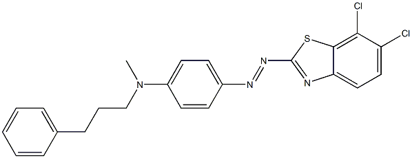 6,7-Dichloro-2-[p-[N-methyl-N-(3-phenylpropyl)amino]phenylazo]benzothiazole Struktur