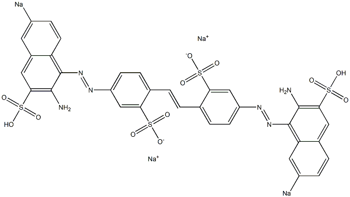 4-[(2-Amino-6-sodiosulfo-1-naphthalenyl)azo]-4'-[(2-amino-7-sodiosulfo-1-naphthalenyl)azo]stilbene-2,2'-disulfonic acid disodium salt Struktur