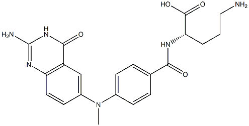 (S)-5-Amino-2-[4-[[(2-amino-3,4-dihydro-4-oxoquinazolin)-6-yl]methylamino]benzoylamino]valeric acid Struktur