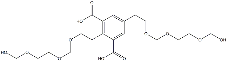 2,5-Bis(9-hydroxy-3,5,8-trioxanonan-1-yl)isophthalic acid Struktur