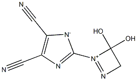 2-[(3,4-Dihydro-3,3-dihydroxy-1,2-diazet-2-ium)-2-yl]-4,5-dicyano-1H-imidazol-1-ide Struktur