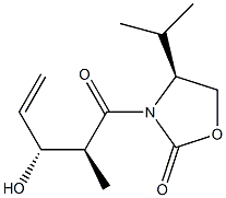 (4S)-4-Isopropyl-3-[(2S,3R)-3-hydroxy-2-methyl-4-pentenoyl]oxazolidin-2-one Struktur