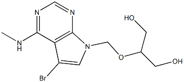 4-Methylamino-5-bromo-7-(2-hydroxy-1-hydroxymethylethoxymethyl)-7H-pyrrolo[2,3-d]pyrimidine Struktur