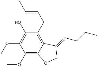 2,3-Dihydro-3-[(Z)-butylidene]-4-[(E)-2-butenyl]-6,7-dimethoxybenzofuran-5-ol Struktur