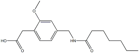 4-(Heptanoylaminomethyl)-2-methoxyphenyl=acetate Struktur